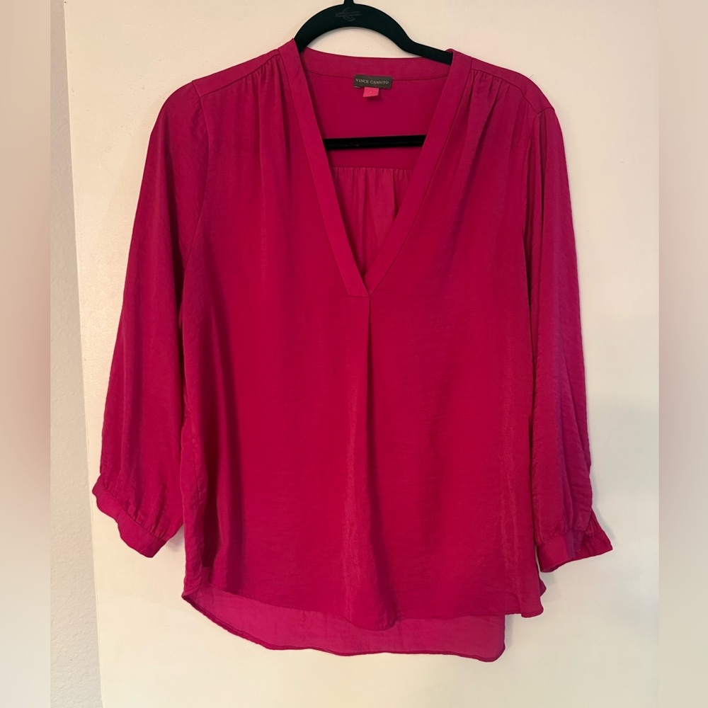 Hot pink 3/4 sleeve blouse